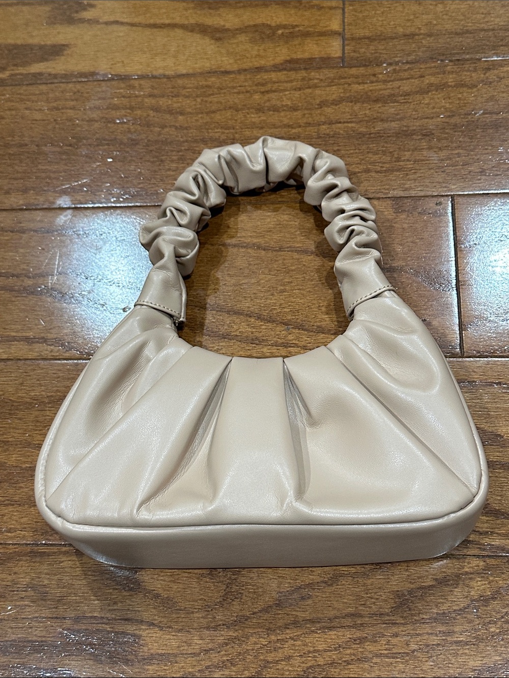 Boohoo Neutral beige Scrunch-Handle Shoulder Bag